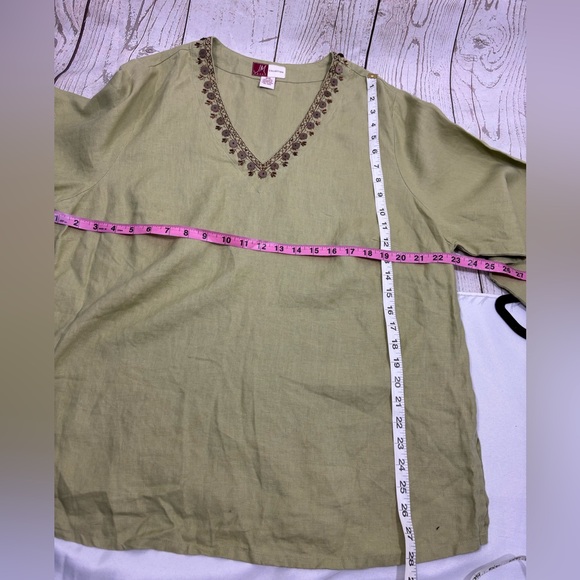 JM Collection Olive Embellished Blouse - Picture 8 of 12